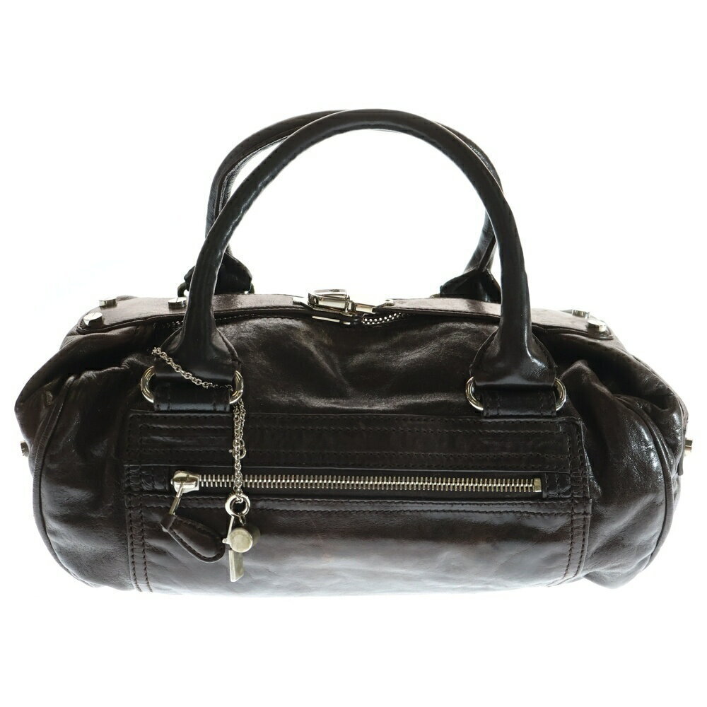 BALENCIAGA The City Whistle Charm Leather Handbag Brown
